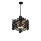 Yugen Pendant shown in Black Stained wood with Matte Black