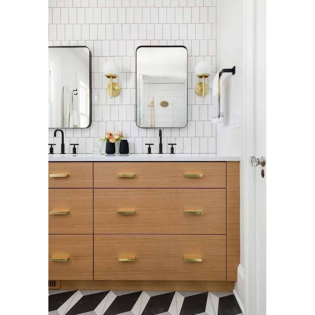 Athena 6" Sconces in brass, Interior Design by Workaday Design, Photography by Meagan Larsen.