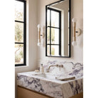Bailey Sconces shown in Maple and Matte Black with Bone Ceramic Canopies