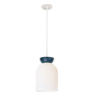 Colette Pendant shown in Opal Glass with Ocean Blue and White