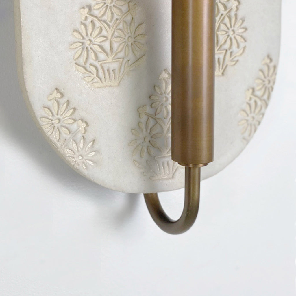 Concord ADA shown in Heirloom Brass with Natural White & Cream Floral ceramic