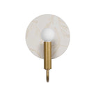 Edith ADA Sconce shown in Heirloom Brass with Natural White Tanglewood Ceramic