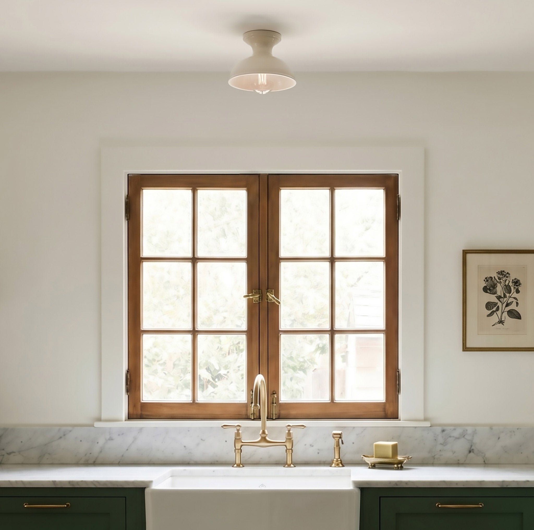 Emma shown in Gloss White Glaze with a G30 LED Filament Light Bulb