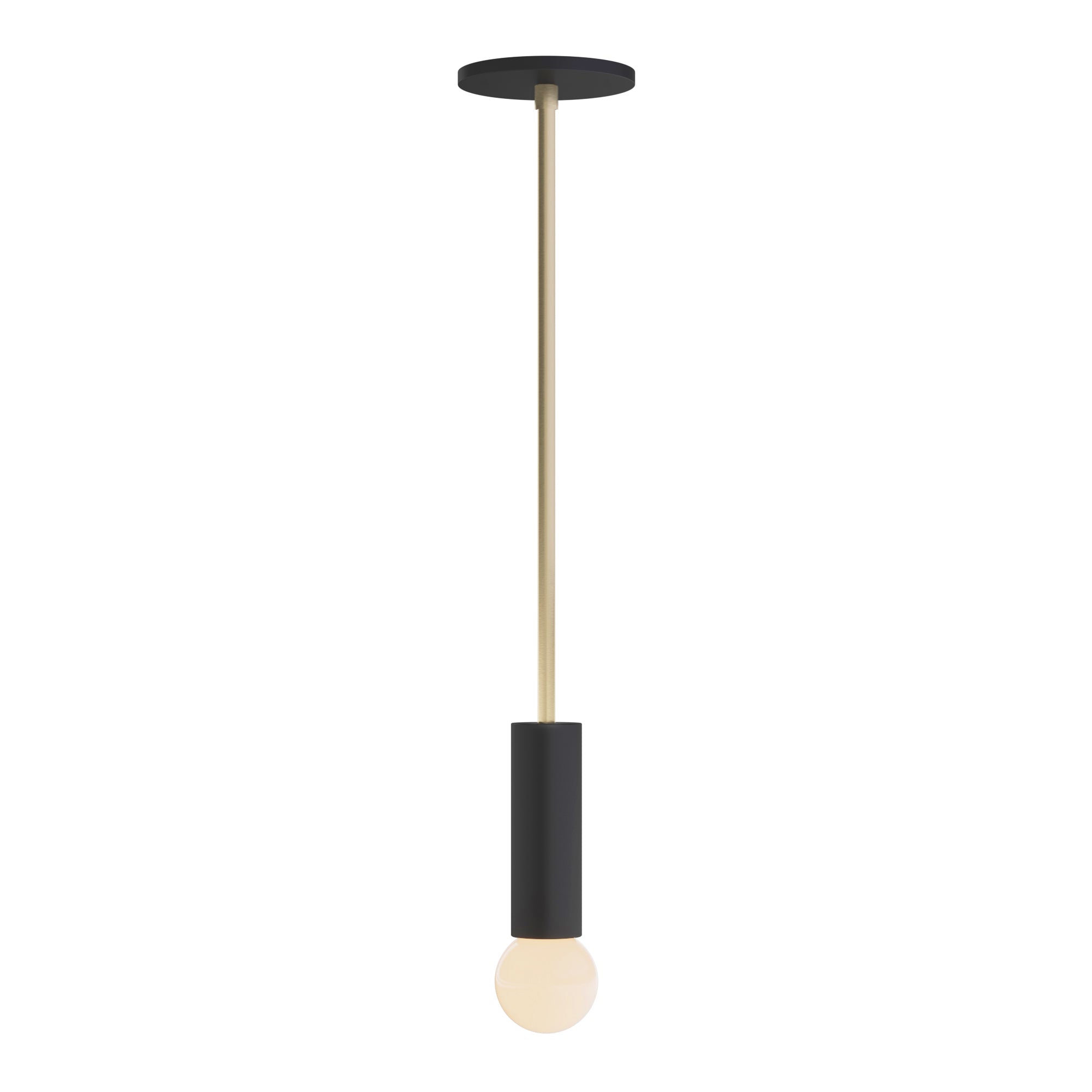 Fjord Rod Pendant shown in Matte Black with Brass