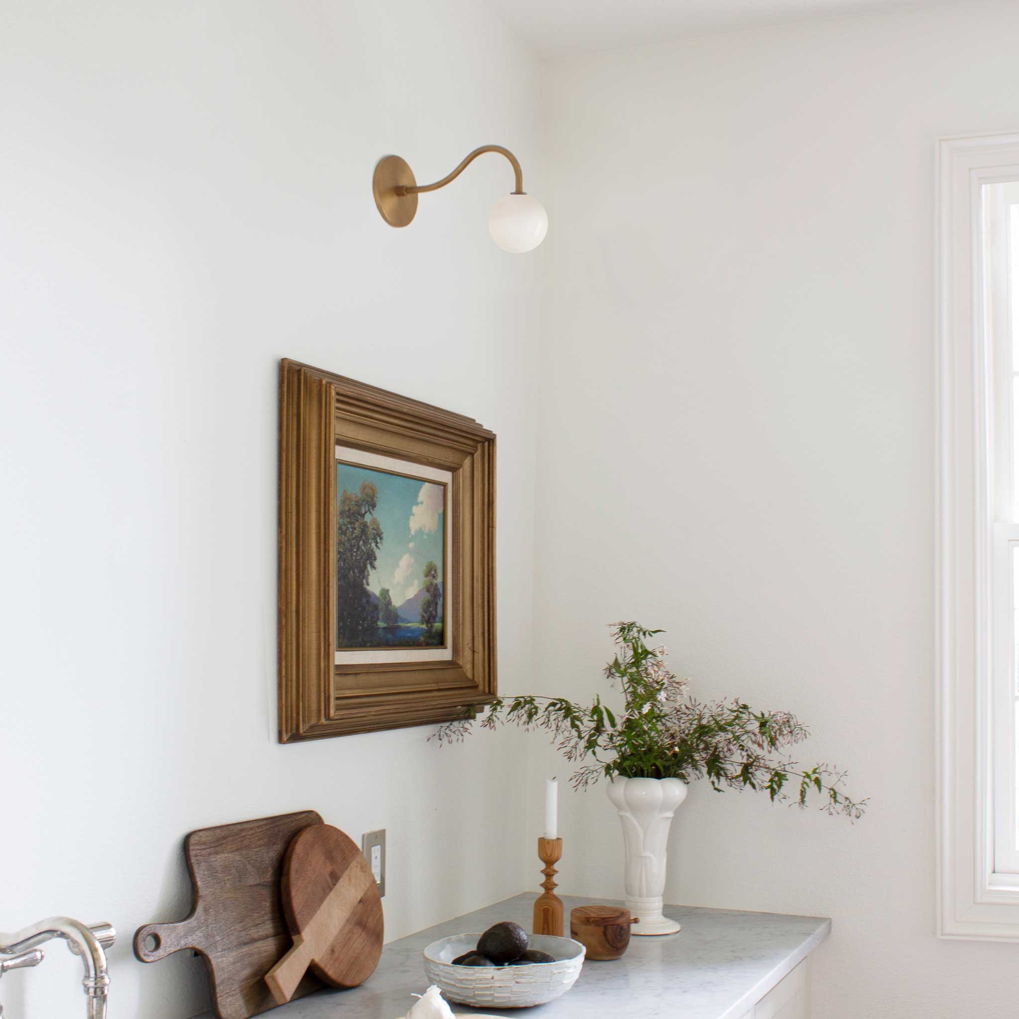 Josephine Petite Sconce shown in Heirloom Brass