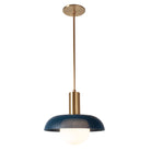 Lexi Large Pendant shown with Ocean Blue Perforated Shade Finish and Heirloom Brass Fixture Finish