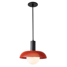 Lexi Large Pendant shown with Persimmon Perforated Shade Finish and Matte Black Fixture Finish