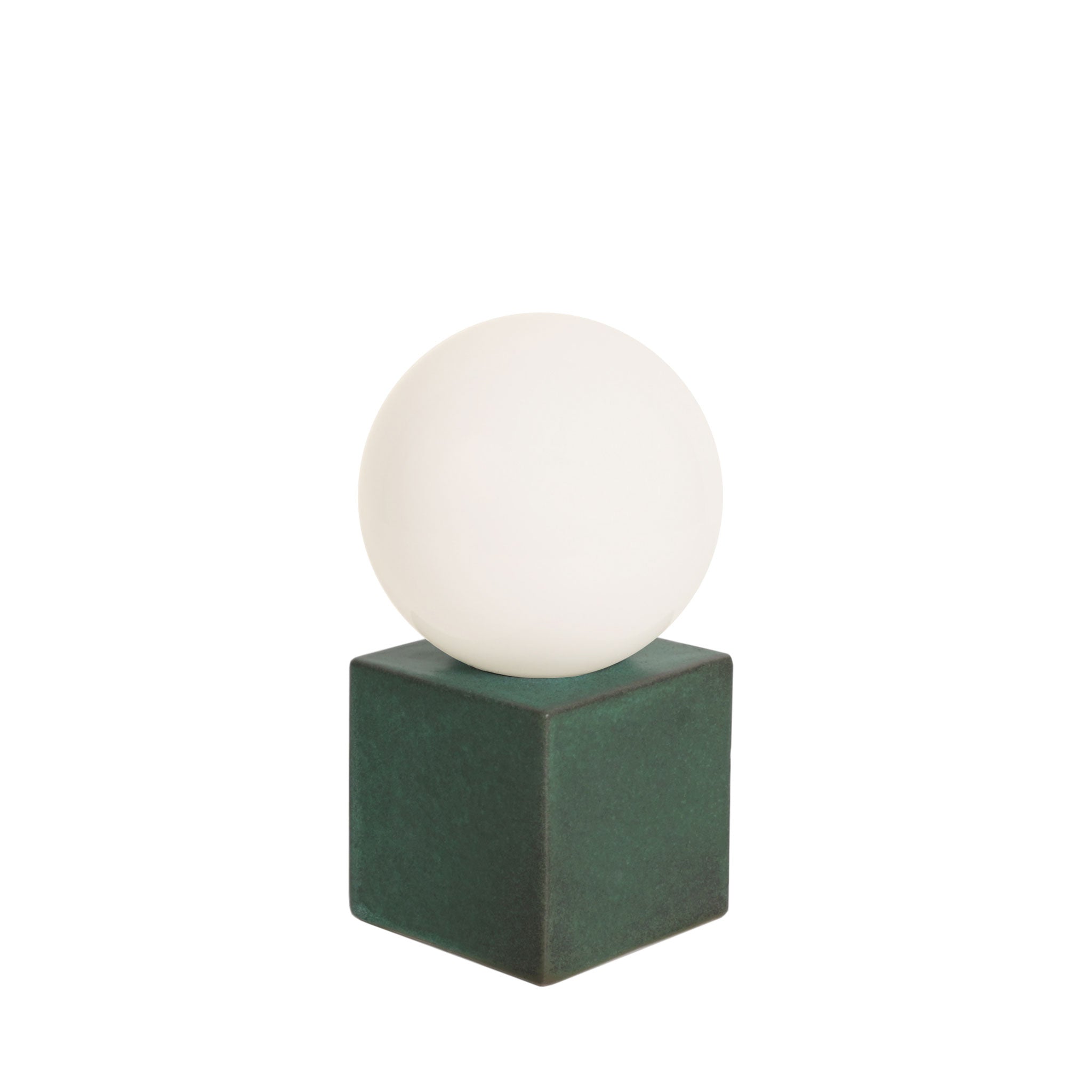 Little Meg Lamp shown in Craftsman Green Glaze ceramic