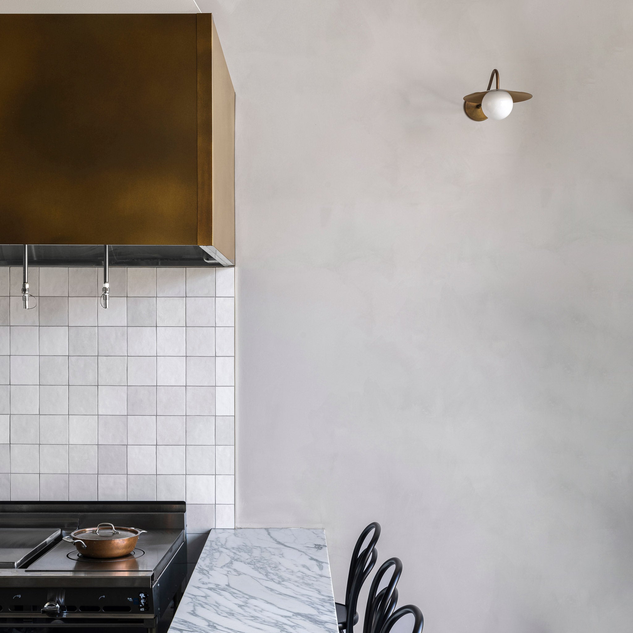 Marie Sconce in Heirloom Brass. Interior Design by Anja Michals. Photography by Vivian Johnson