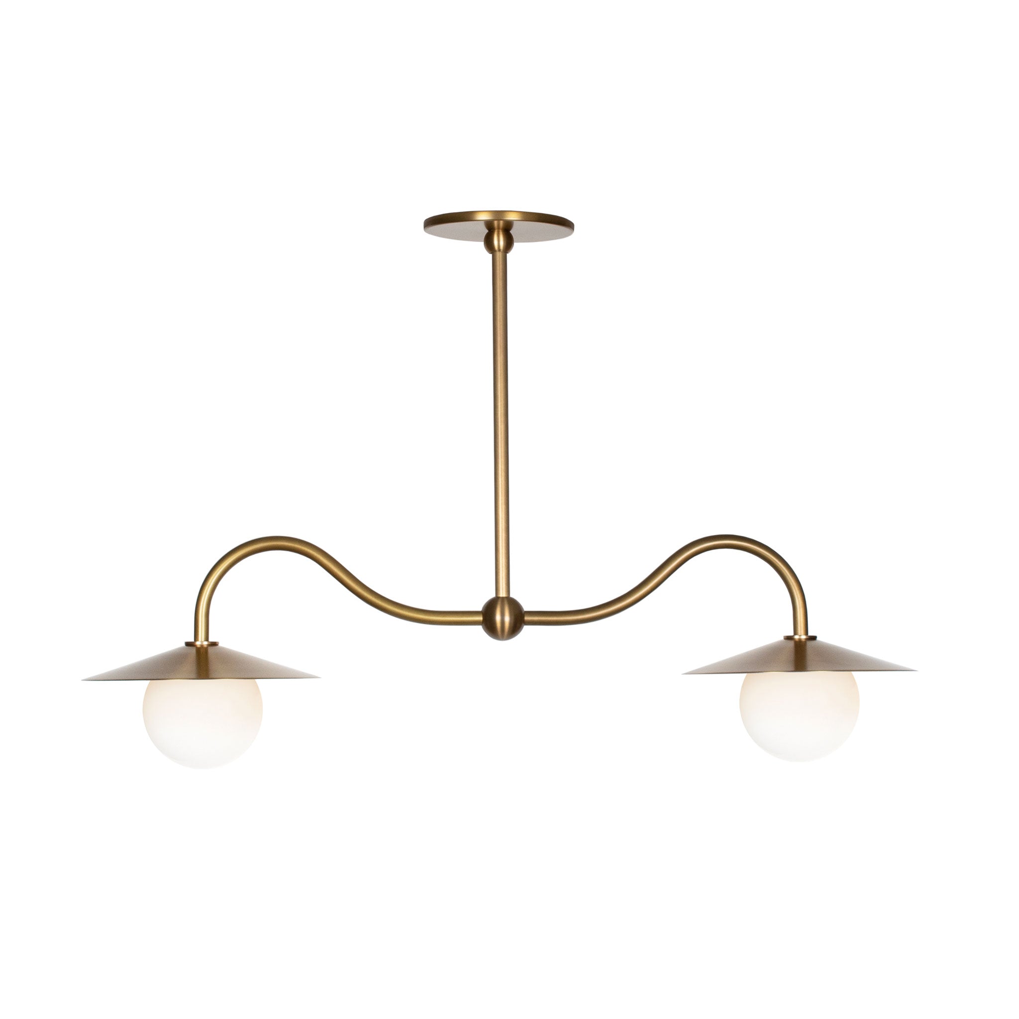 Marie Petite Double Pendant shown in Heirloom Brass