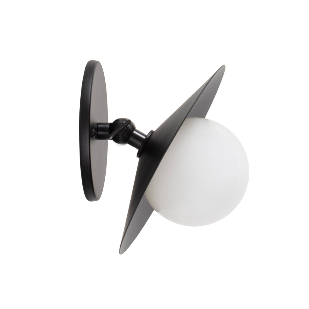 Marie Petite Flush Sconce shown in Matte Black.