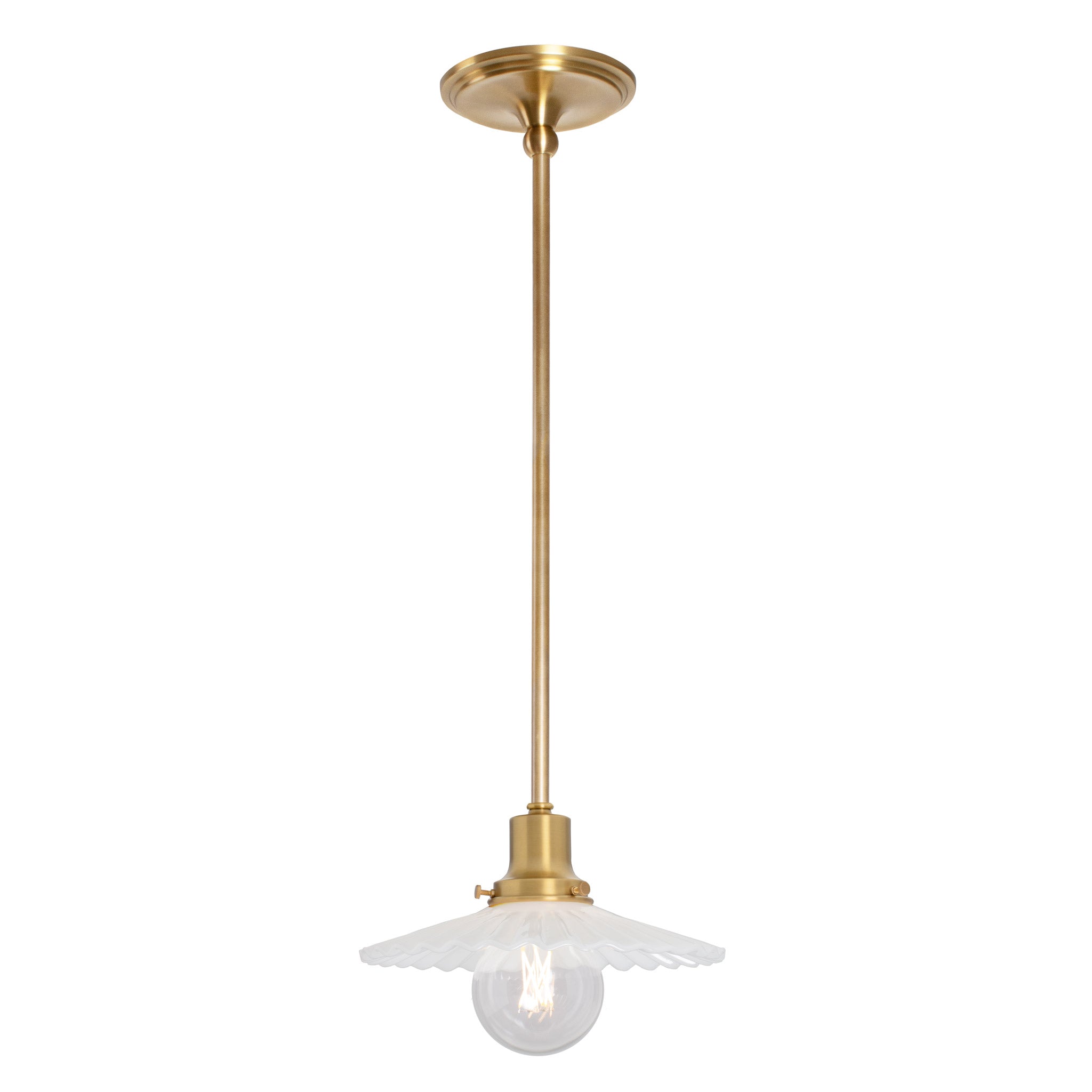 Marjorie Rod Pendant shown in Heirloom Brass