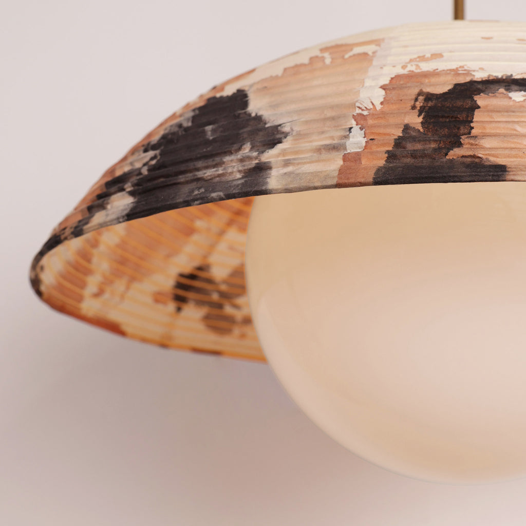 Maru Surface with a hand-painted chōchin wash shade shown in Kakishibu