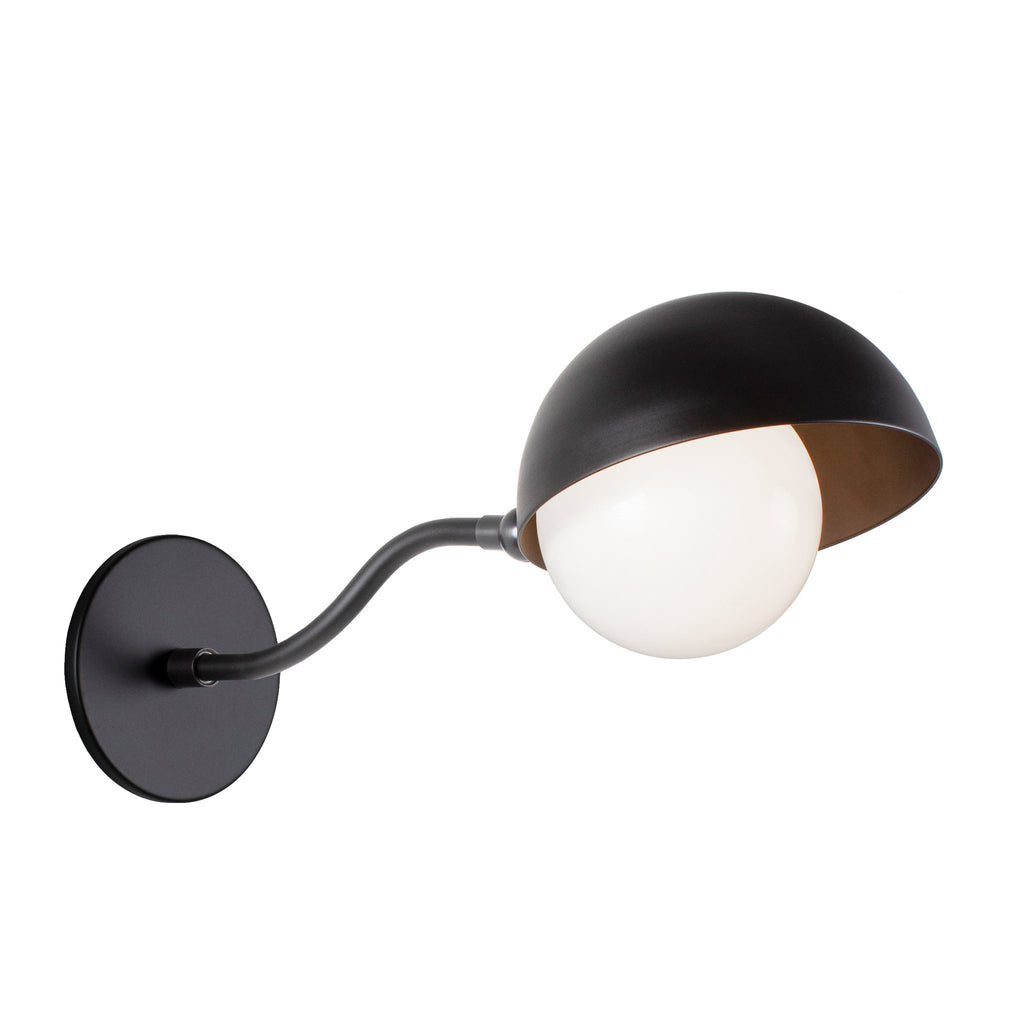 Noor Curve Sconce shown in Matte Black.