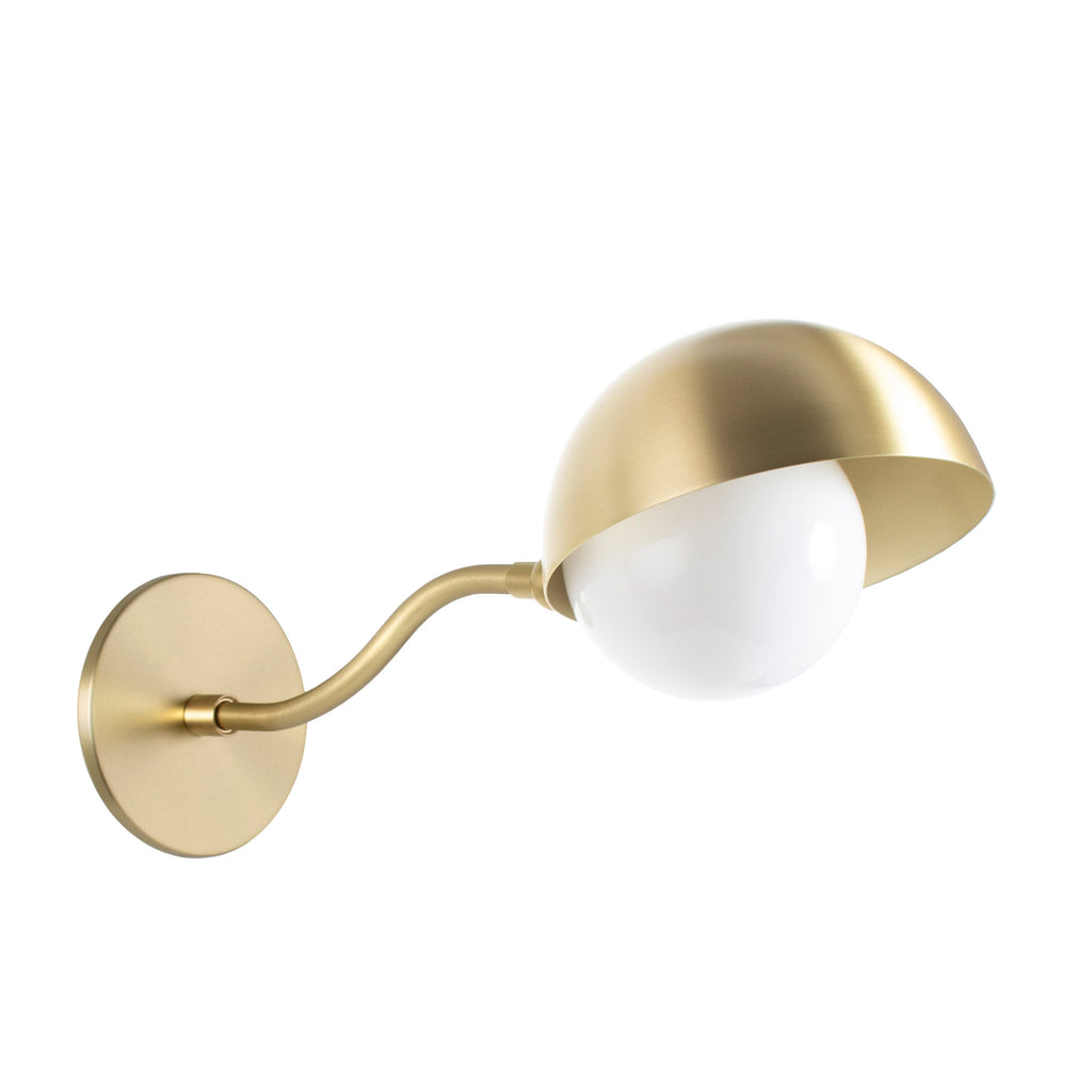 Noor Curve Sconce shown in all Brass.