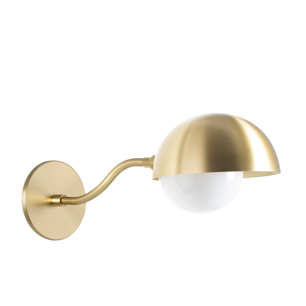 Noor Curve Sconce shown in Brass.