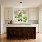 Oxford Grand Double Pendant shown in Graphite Patina with Aspen Coco Scallop 14" Shades