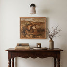Oxford Petite Sconce shown in Graphite Patina with an Aspen Coco Shade