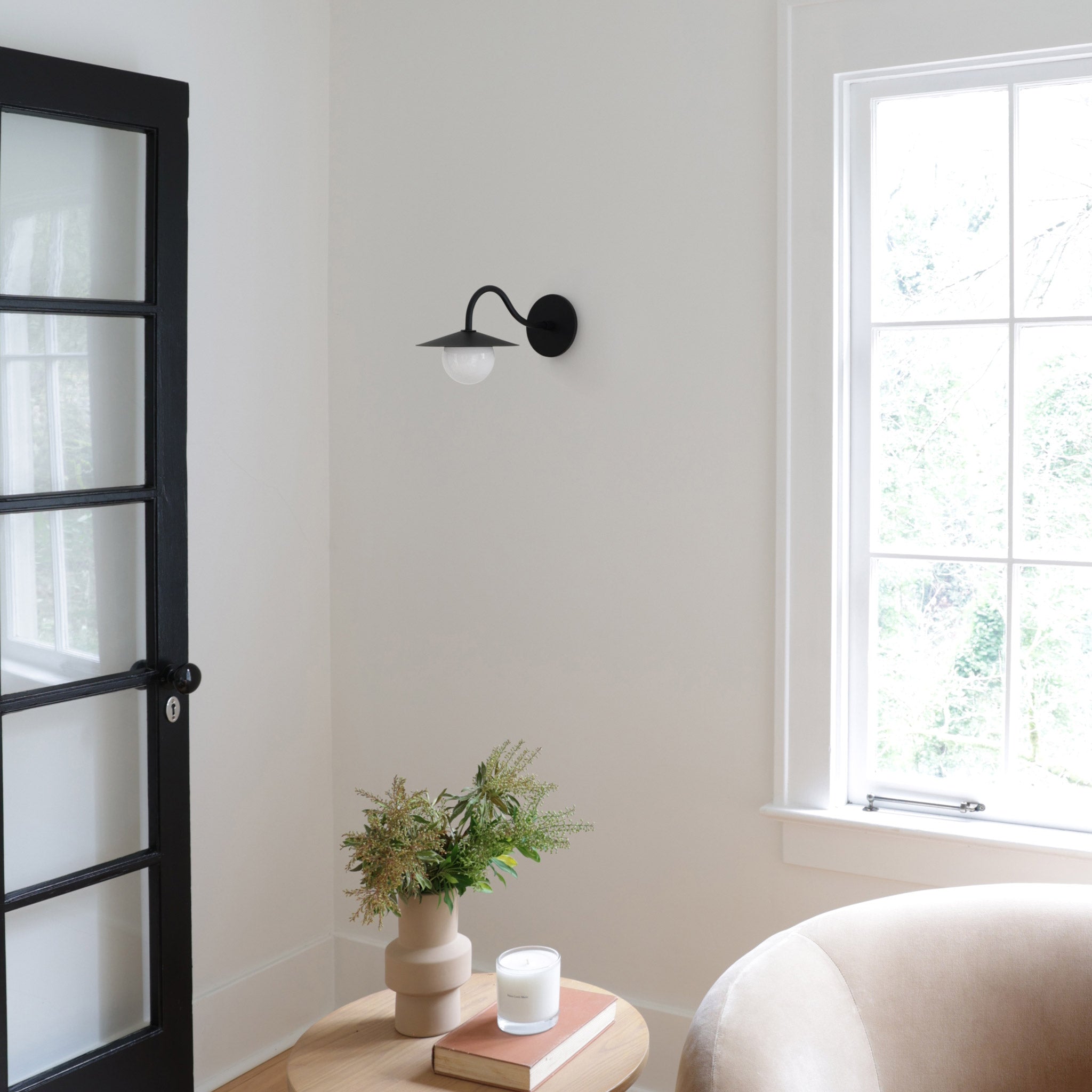 Marie Petite Sconce shown in Matte Black