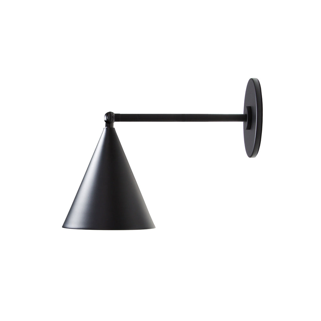 Petra Sconce shown in Matte Black with an 8" arm.