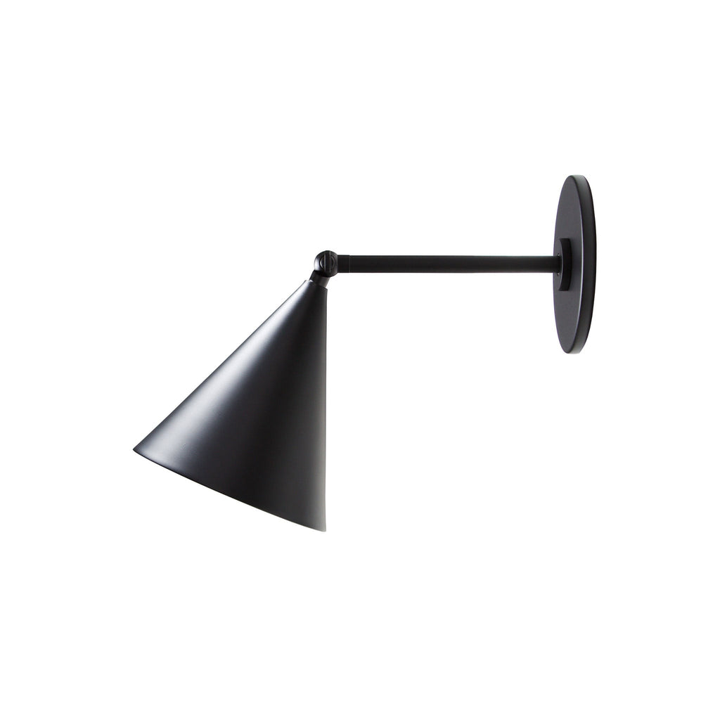 Petra Sconce shown in Matte Black with a 6" arm.