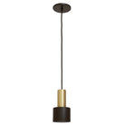 Ridge Cord Pendant shown in Matte Black and Brass with Black Cloth cord
