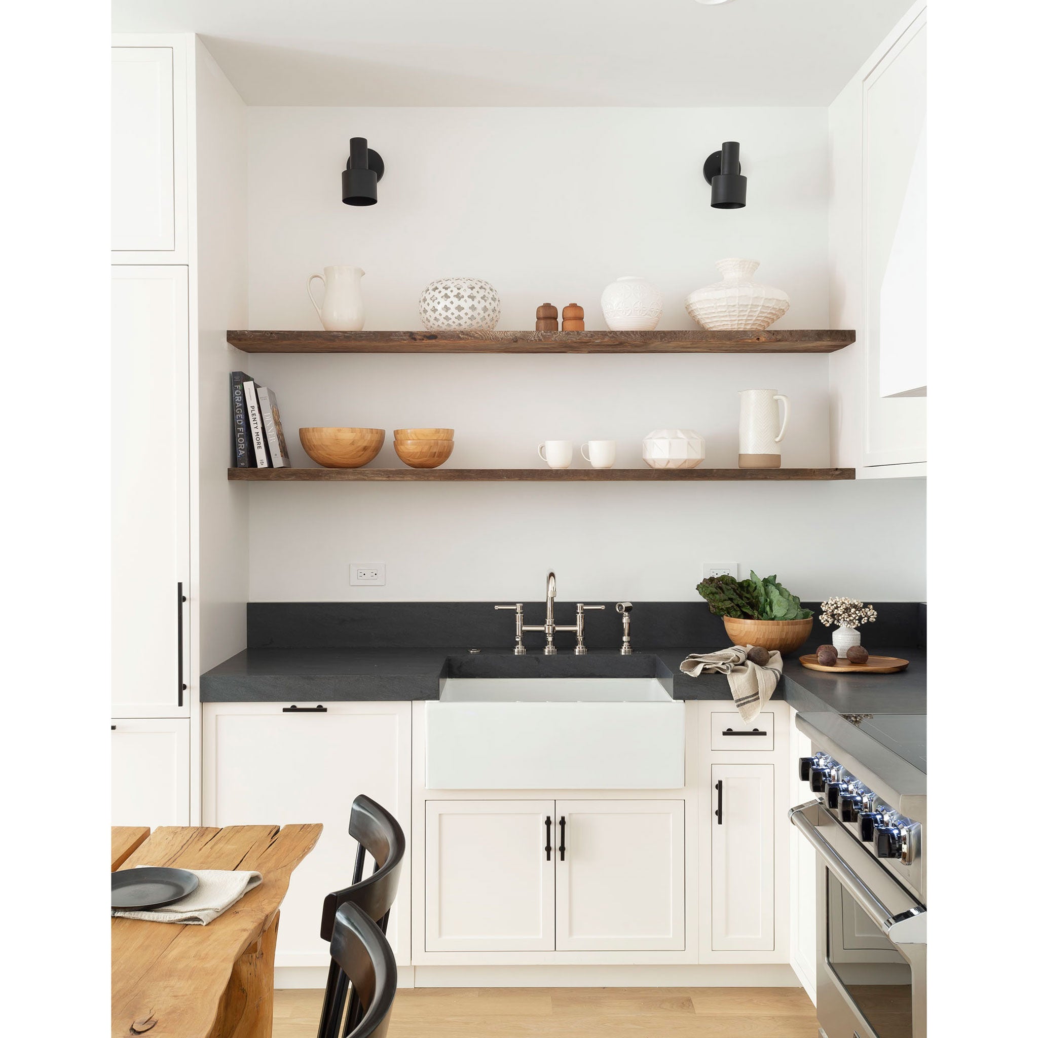 Ridge Sconces shown in Matte Black. Interior Design by The Brooklyn Home Company, photography by Matthew Williams