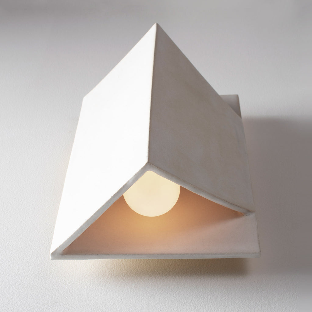 Tahoma Sconce shown in Natural White Glaze.