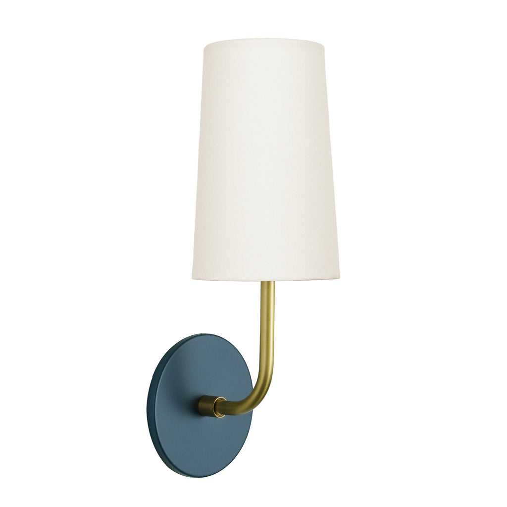 Timberline Linen shown with a Heirloom Brass arm and Ocean Blue canopy