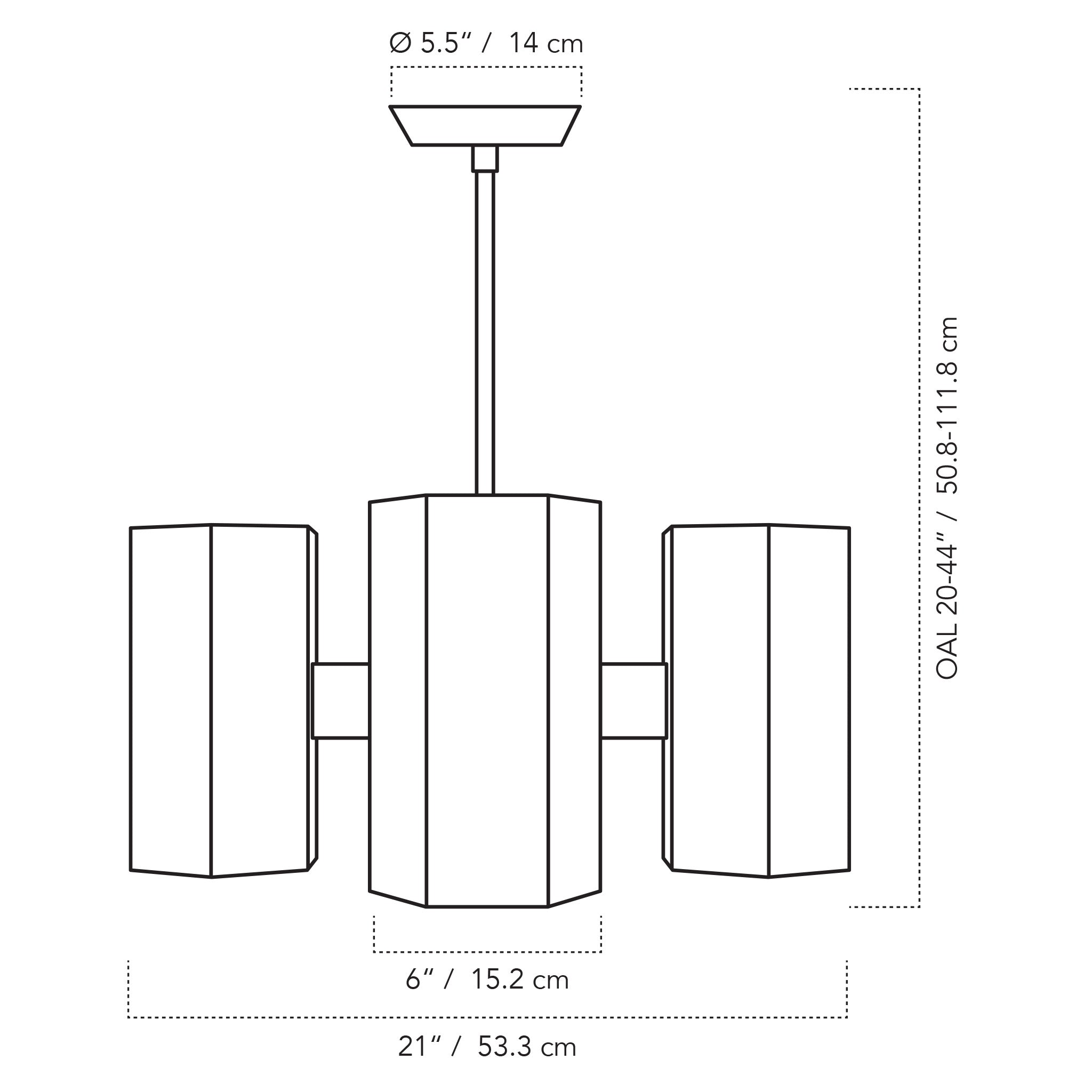 A Technical Drawing Of The Woodland Viviane Compass Ceiling Light