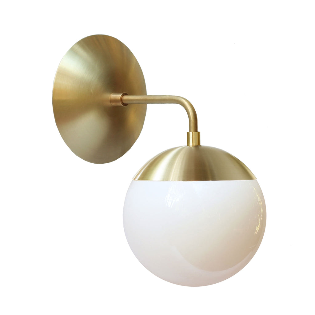 Alto Sconce 6" shown in Brass with a Opal 6" globe