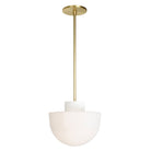Anni Large Pendant shown with a Brass rod and canopy and White accent finish