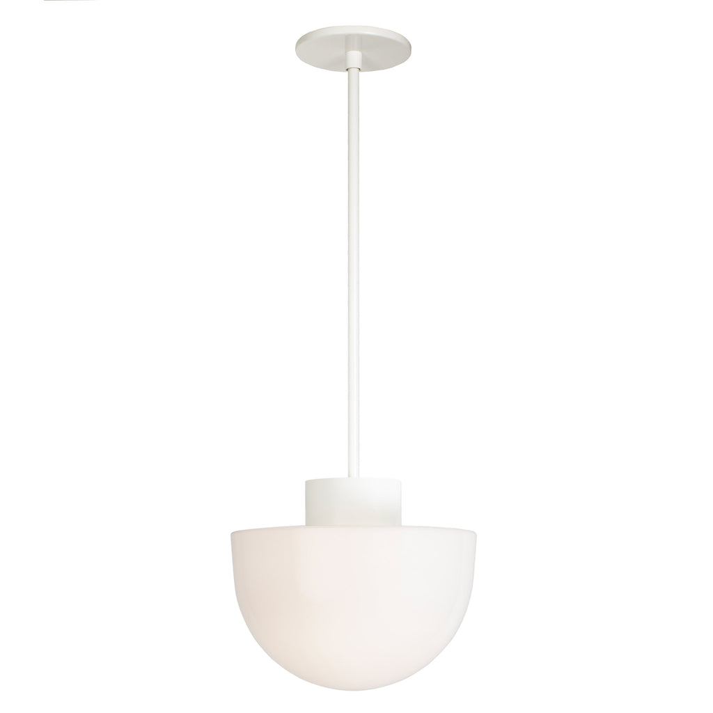 Anni Large Pendant shown with a White rod and canopy and White accent finish.