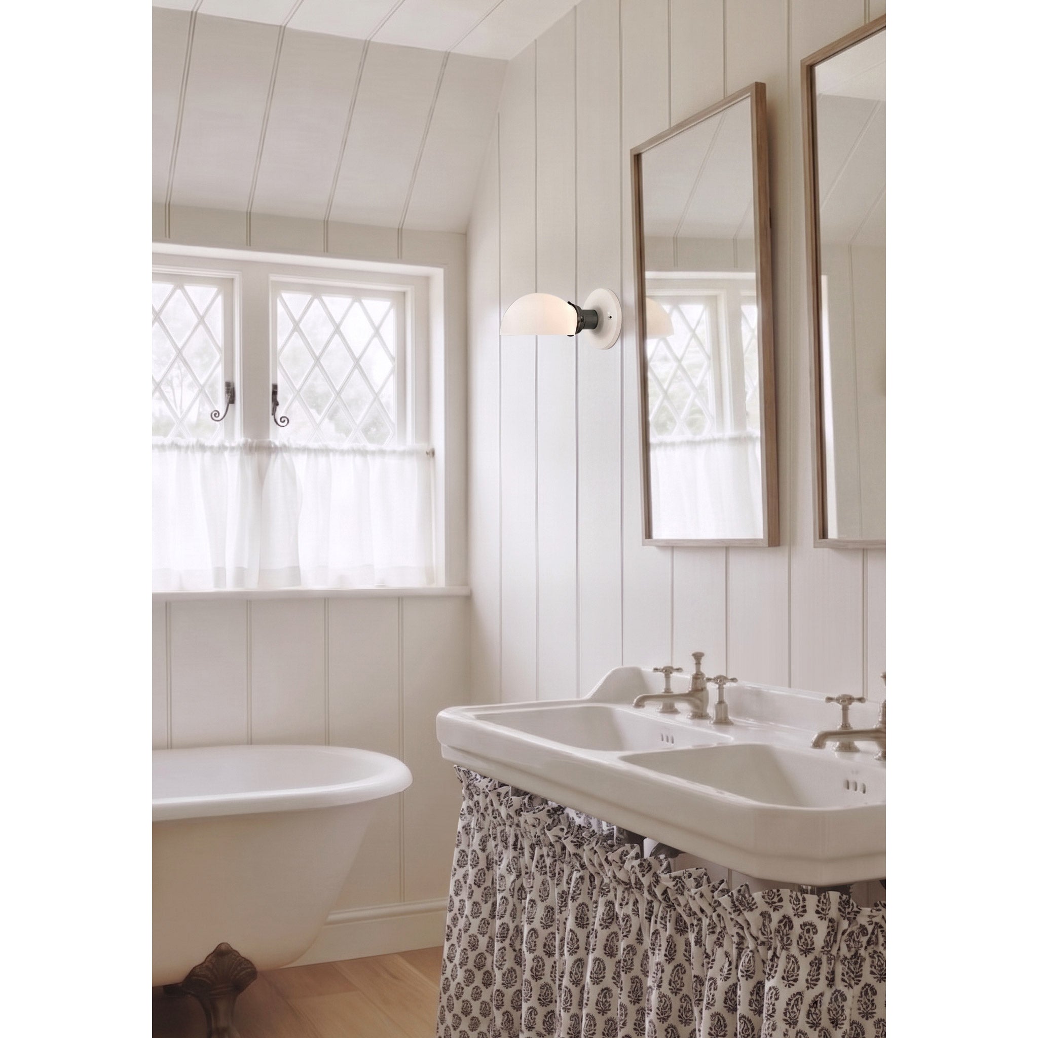 Archie Single shown in Graphite Patina with a Gloss White Ceramic Canopy