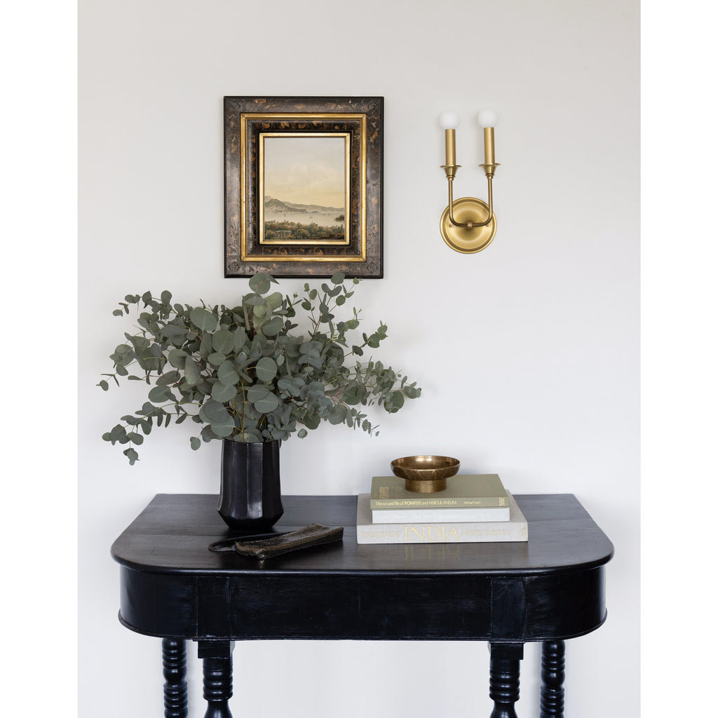 Bijou Double Candle shown in Heirloom Brass