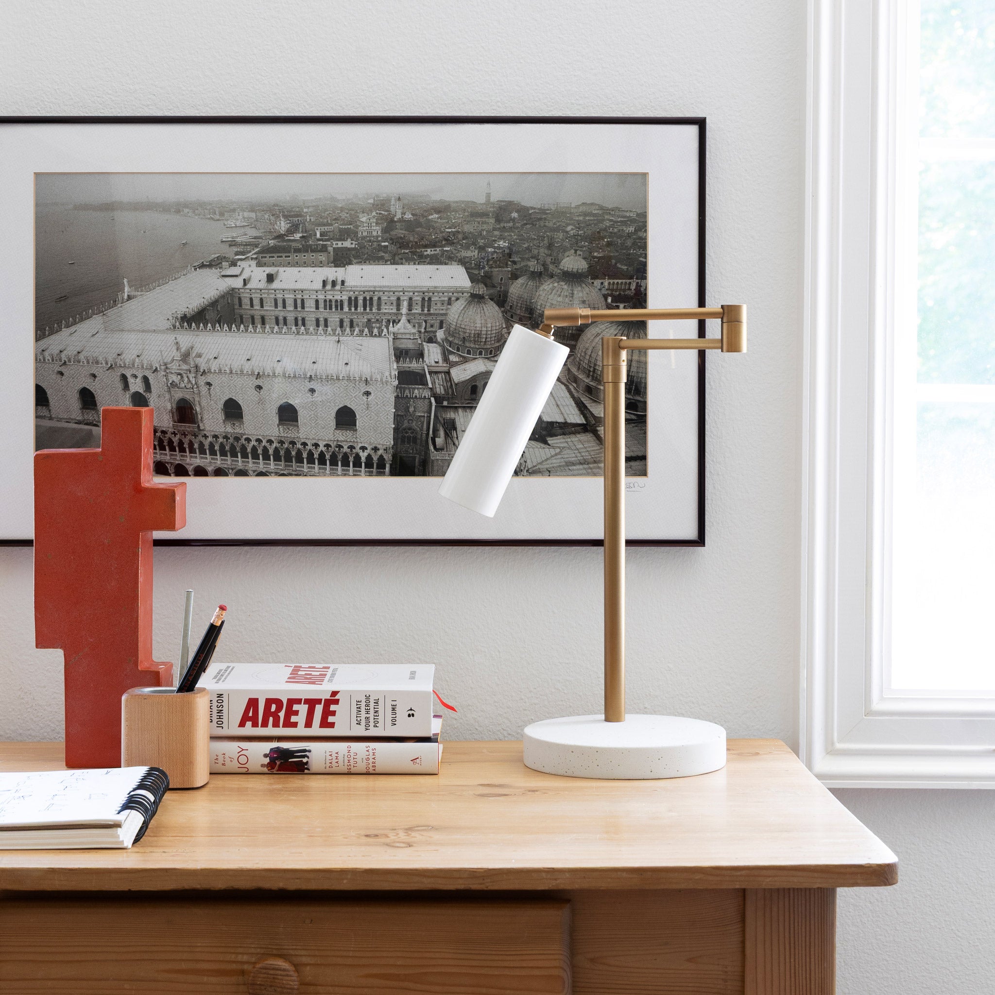 Fjord Articulated Lamp shown in White