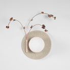 Ikebana Sconce shown in Gloss Crackle Glaze with Copper flower finish and Left mounted vase