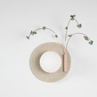 Ikebana Sconce shown in Gloss Crackle Glaze with Verdigris flower finish and Right mounted vase