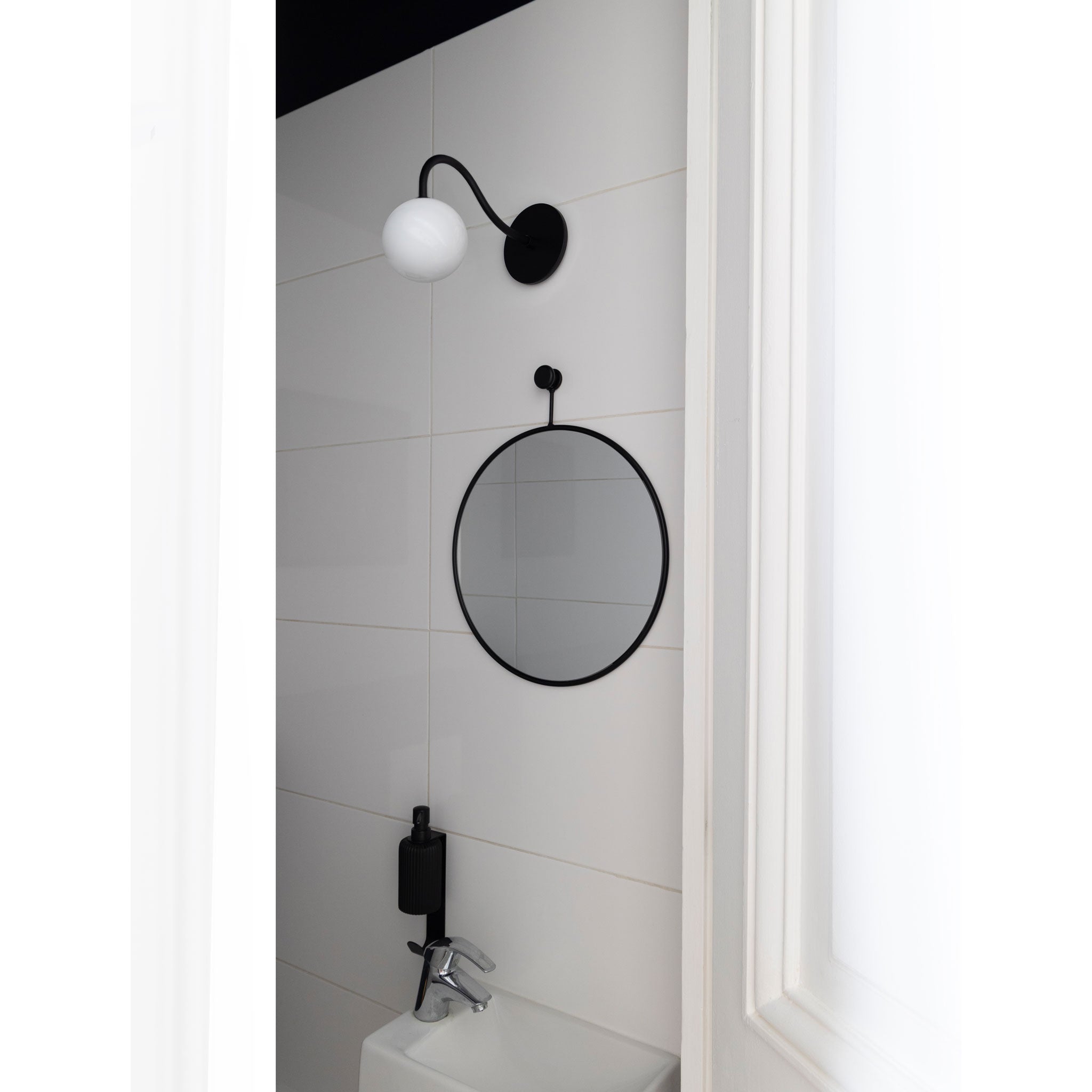 Josephine Petite Sconce shown in Matte Black