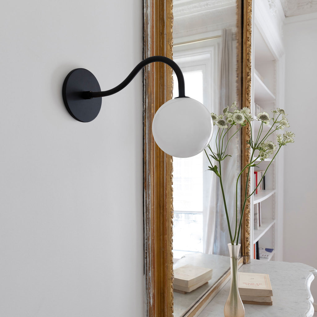 Josephine Petite Sconce shown in Matte Black