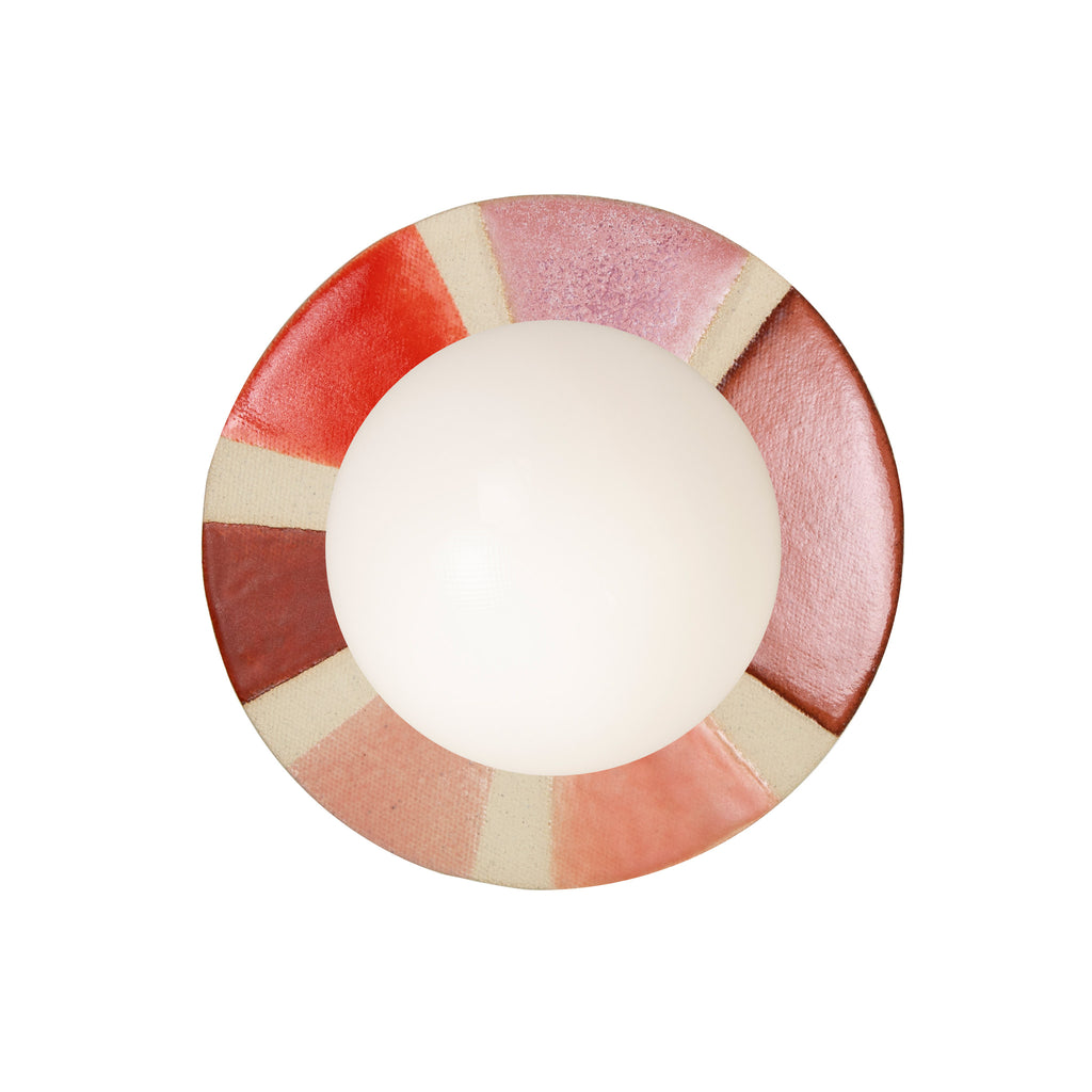 Little Luna shown with a Pink and Cream Sun Ray ceramic canopy.