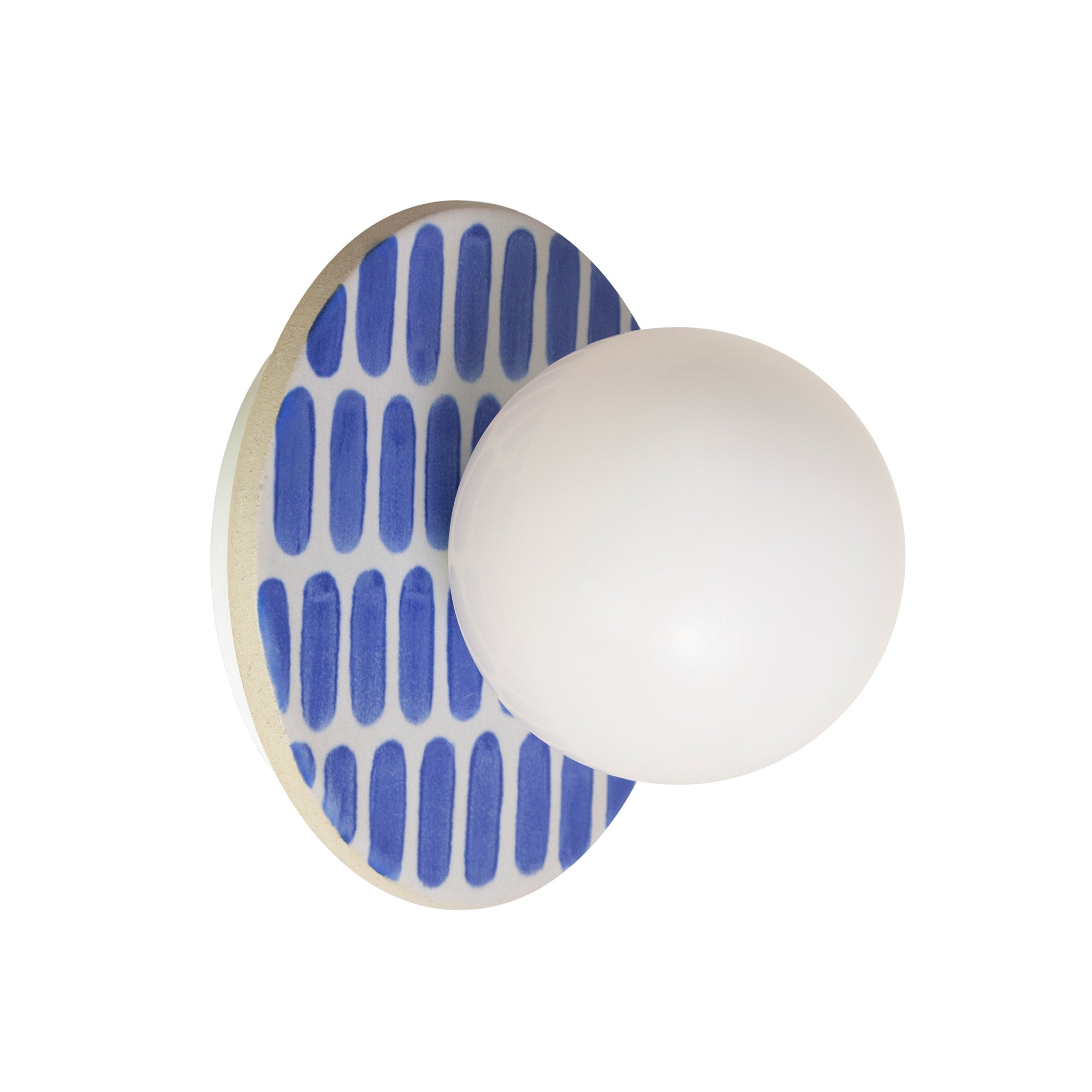 Little Luna shown with a Blue Dot Stripe ceramic canopy
