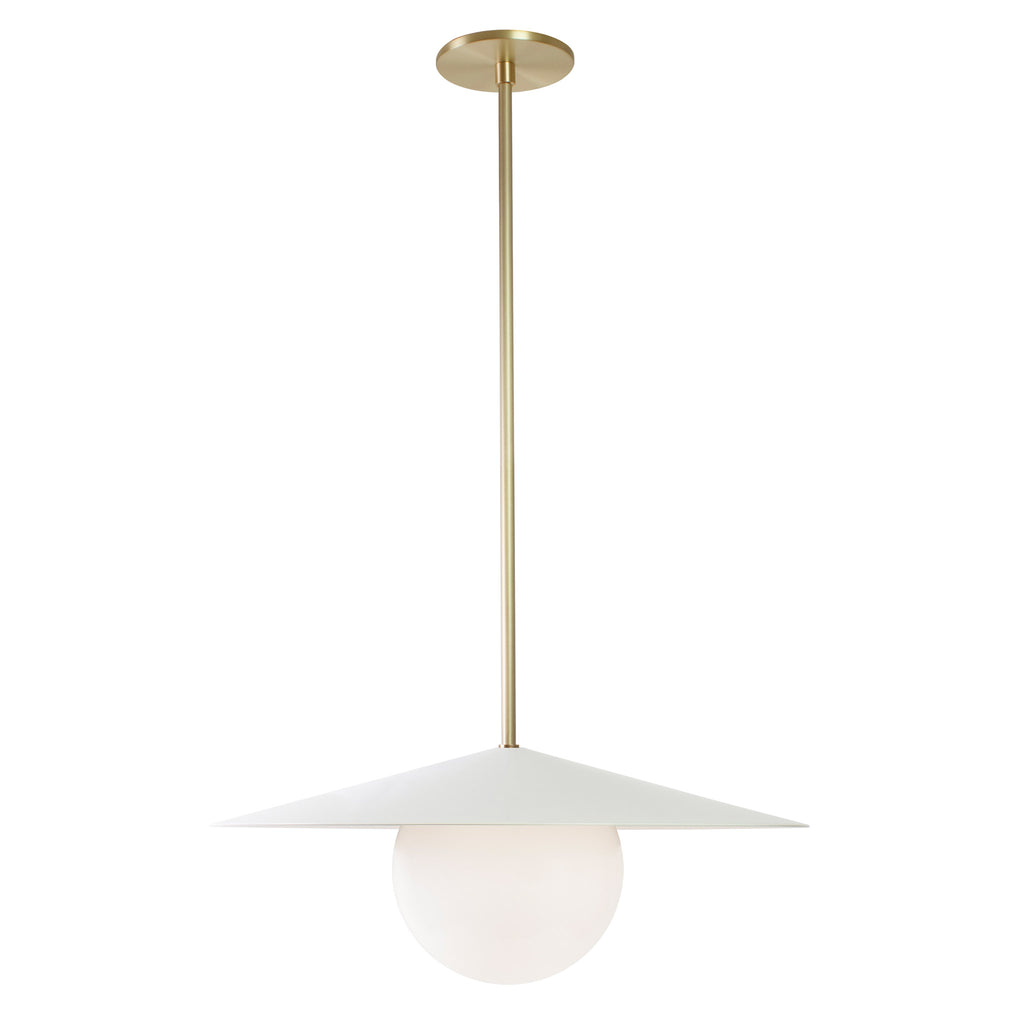 Marie Majeure Pendant shown in White with Brass.