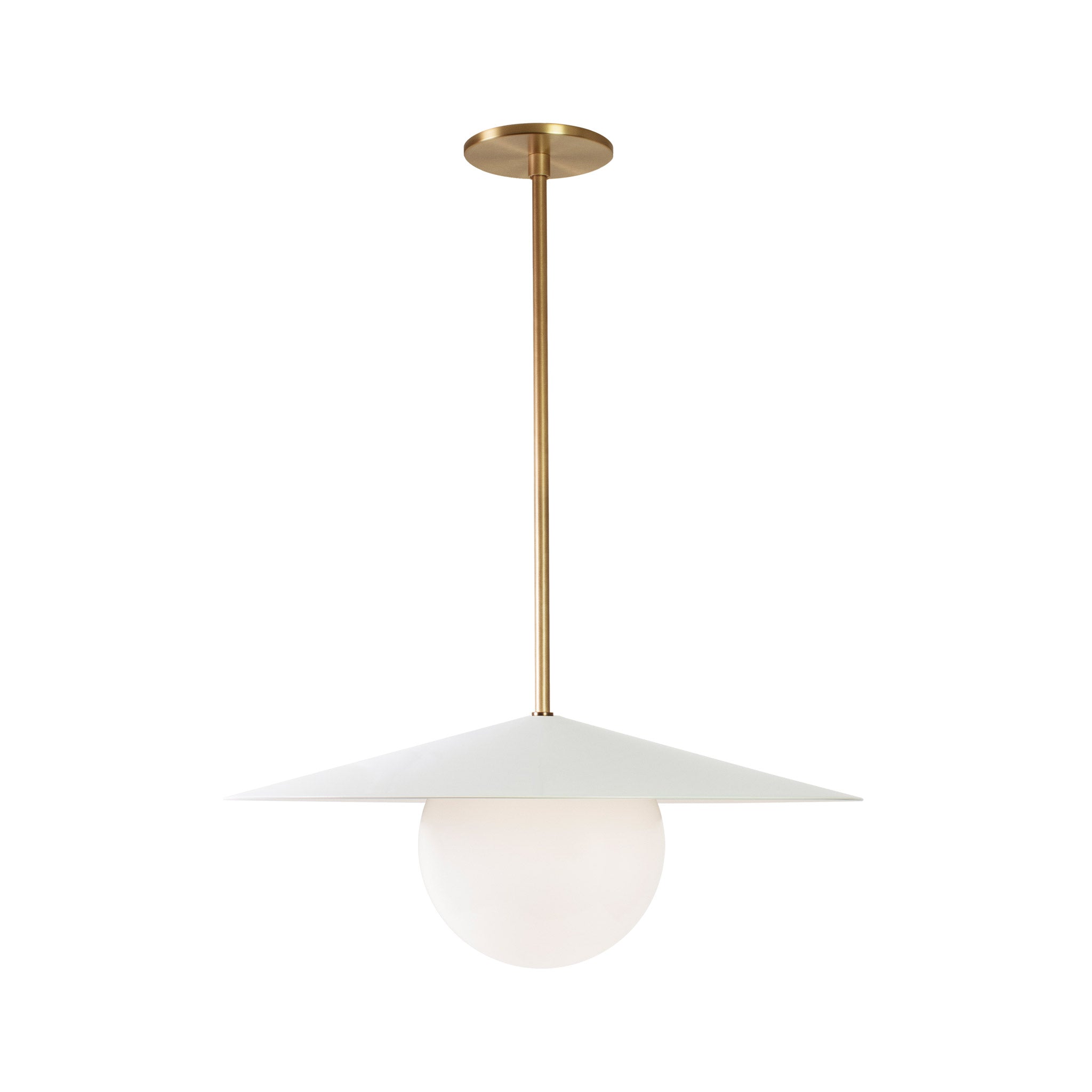 Marie Majeure Pendant shown in White with Heirloom Brass