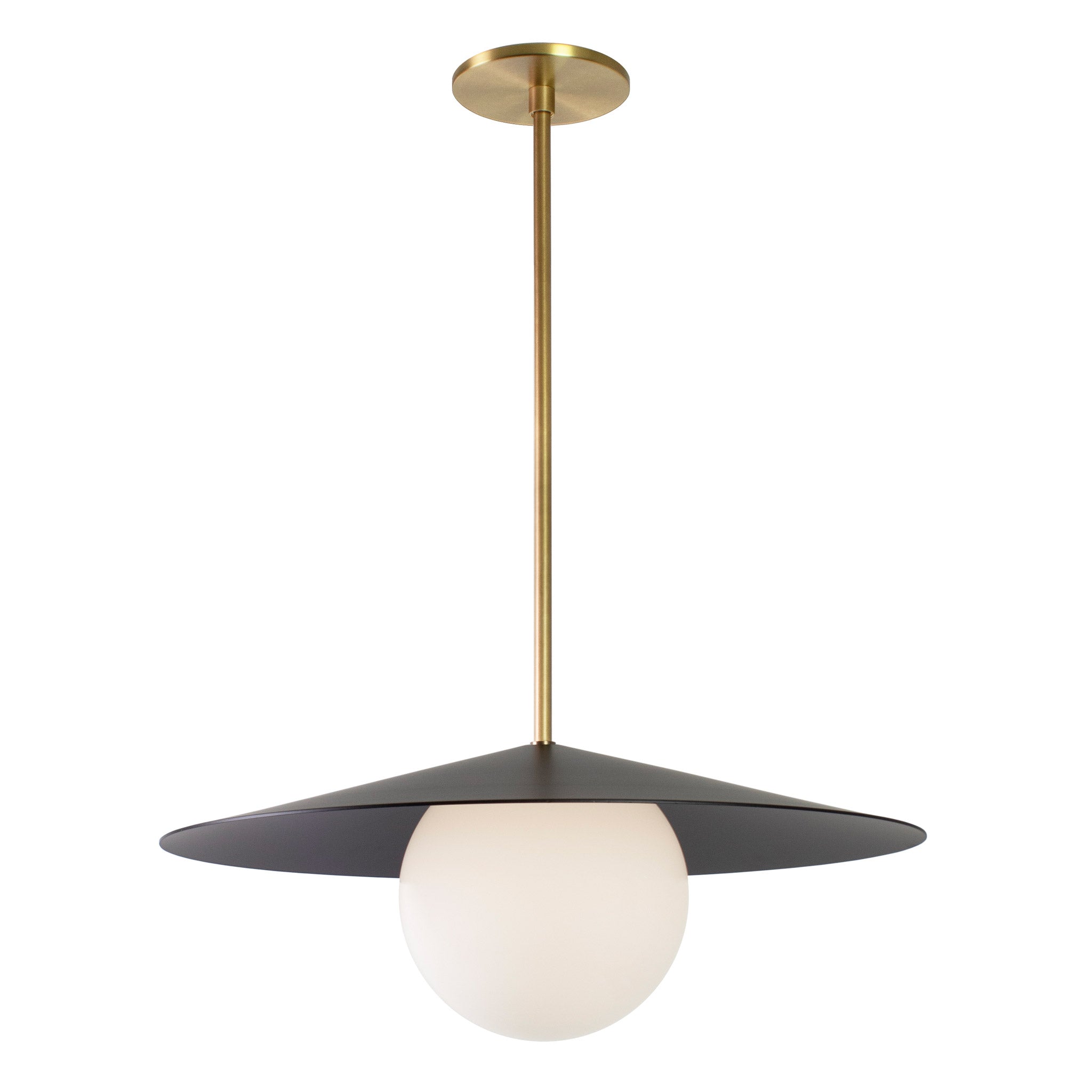 Marie Majeure Pendant shown in Matte Black with Heirloom Brass