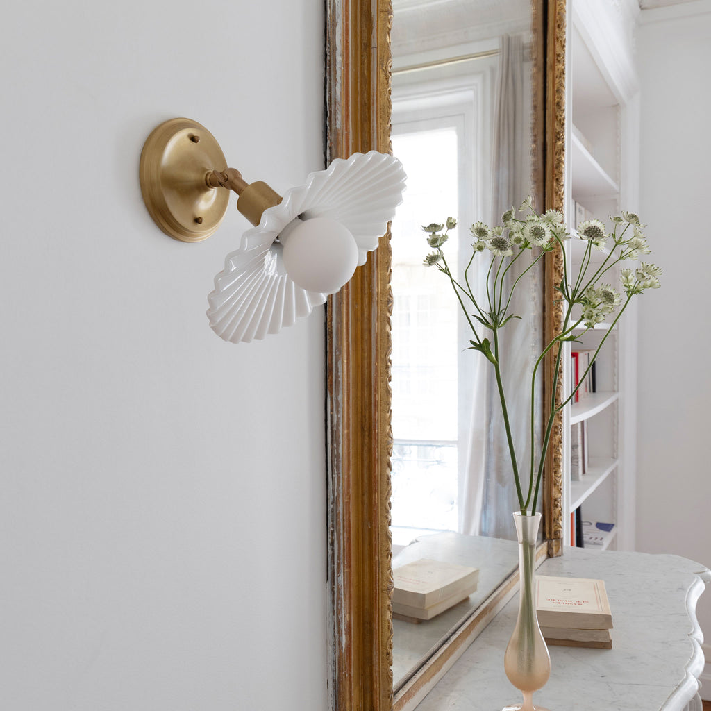 Marjorie Flush Sconce shown in Heirloom Brass