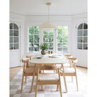 Maru Pendant with Natural Washi Paper shade shown in white with a maple canopy
