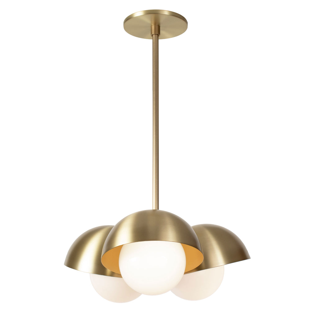 Noor 3 Pendant shown in Brass.