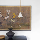 Petra Ceramic Pendant in Hierloom Brass