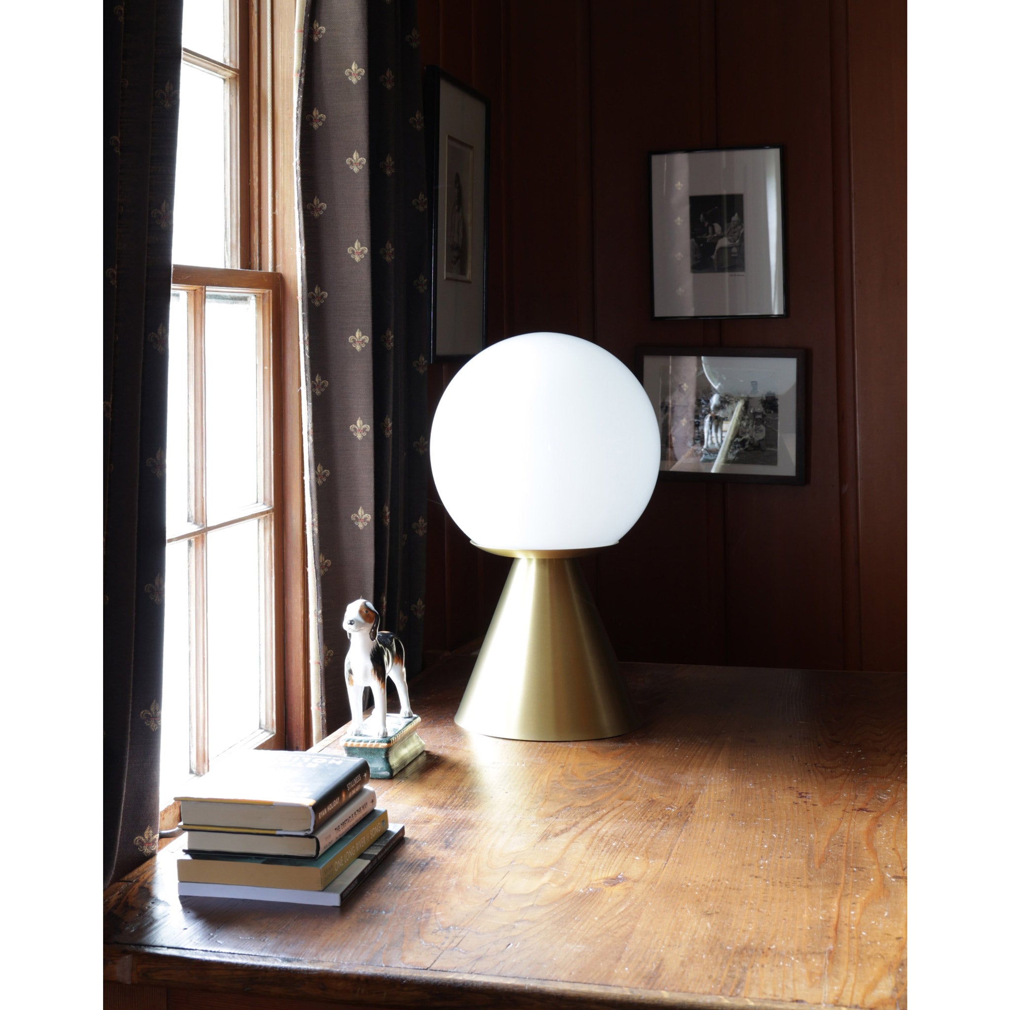 Summit Table Lamp shown in Heirloom Brass. Interior design by Sarah J. Meyer Design